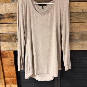 White House Black Market Taupe Long Sleeve Top